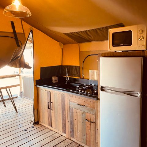 Safarizelt 5 Personen - Lodge Leinwand Kenia Vintage - 34.5 m² - 2 Zimmer