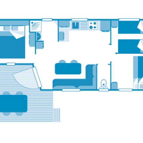 Mobilheim 6 Personen - Cottage 6p 3ch ***