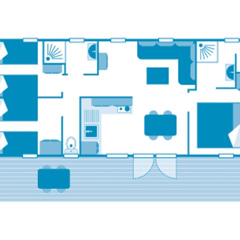 Mobilheim 6 Personen - Cottage Nautilus 6p 3ch 2Sdb Premium
