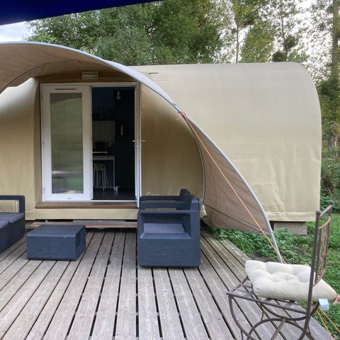 Zelt 2 Personen - 03-Cocosweet 20m2 (2Zi - 2/4 Betten) + gemachte Betten + Getränkekit - Preis für 2 Personen