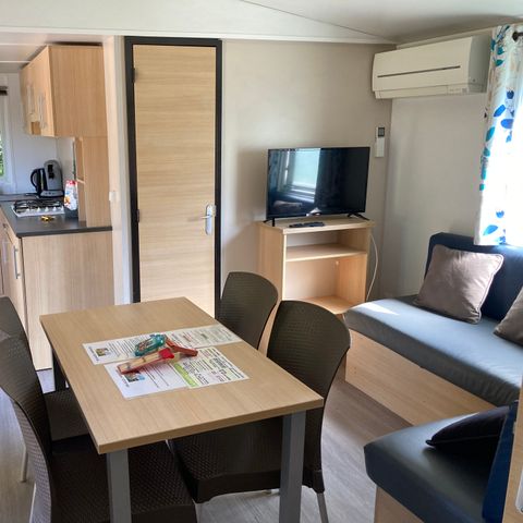 Bungalow 2 Personen - 12-Bungalow du Parc 32m2 (2Sch - 2/6Pers.) + Jaccuzzi + gemachte Betten + Handtuch + Getränke + TV + Klima - Preis für 2 Personen