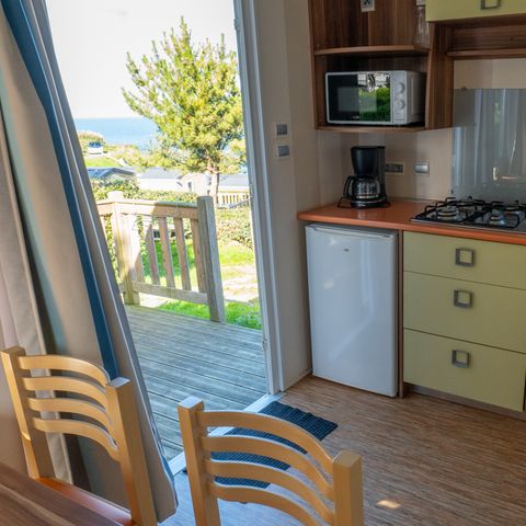 Mobilheim 2 Personen - Mobilheim Komfort - 16 m² - 1 Zimmer mit Meerblick