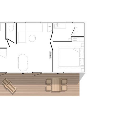 Mobilheim 4 Personen - Komfort Plus 2 Schlafzimmer