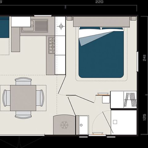 Mobilheim 6 Personen - Komfort 3 Zimmer