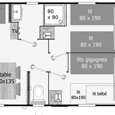 Mobilheim 6 Personen - OPALIA