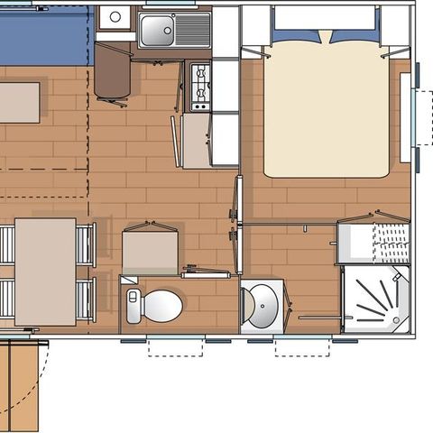 Mobilheim 4 Personen - Mobilheim Azur 24 m² - 3 Zimmer - 2 Schlafzimmer