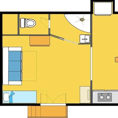 Studio 2 Personen - Studio Ginster 22 m² - 1 Zimmer - Klimaanlage