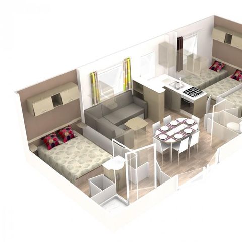 Mobilheim 6 Personen - 3 Zimmer