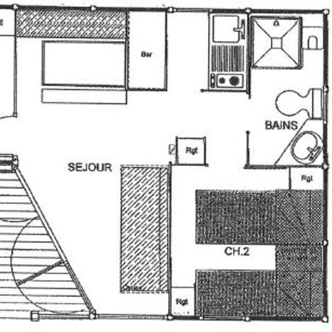 Chalet 5 Personen - Familien-Chalet aus Holz 28m² - 2 Zimmer Typ 2