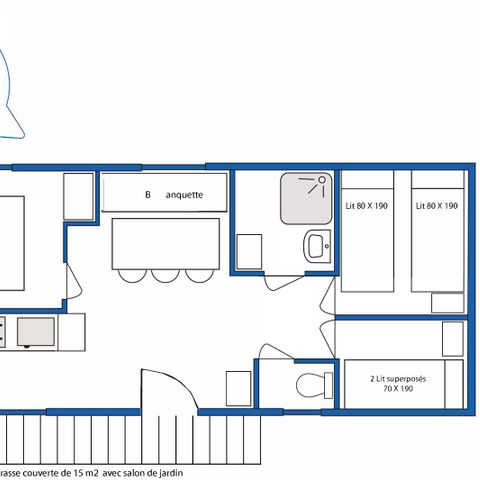 Mobilheim 6 Personen - Vermietung Mobilheim CONFORT - 3 Zimmer