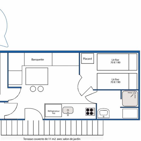 Mobilheim 4 Personen - STANDARD - 2 Schlafzimmer