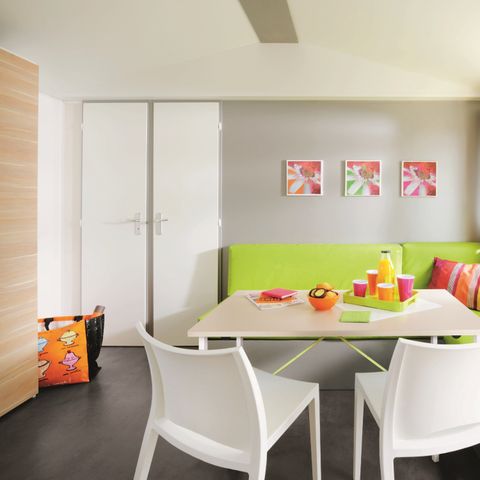Mobilheim 5 Personen - Komfort 26m² - 2 Zimmer - überdachte Terrasse -.