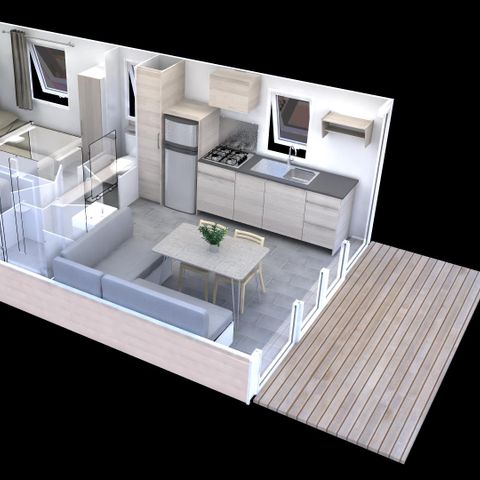 Mobilheim 6 Personen - CASITA LIMON - 26m²- 2 Schlafzimmer