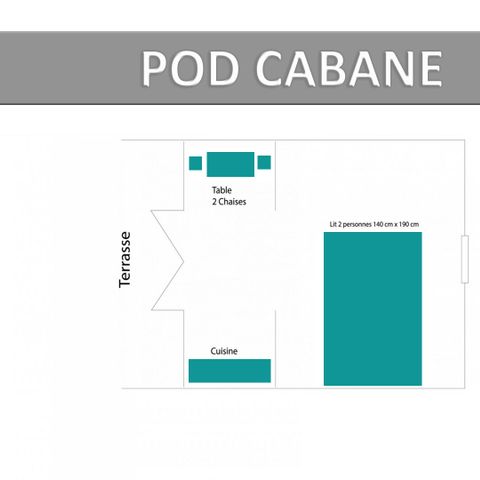 Unterkunft 2 personen - POD CABANE. ECO