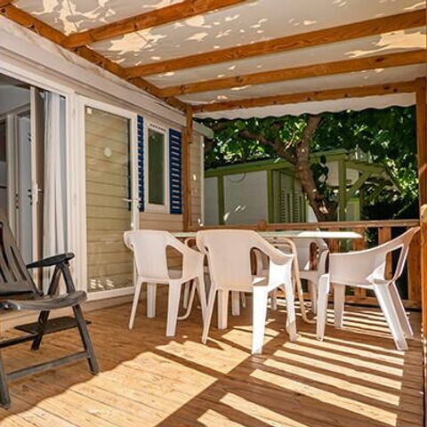 Mobilheim 6 personen - Comfort | 3 Zi. | 4/6 Pers. | Erhöhte Terrasse | Klimaanlage