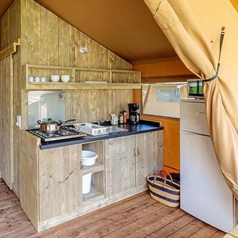 Zelt 6 Personen - Zelt Safari Lodge | 3 Schlafz. | 6 Pers. | Erhöhte Terrasse | 1 Bad | Klimaanlage