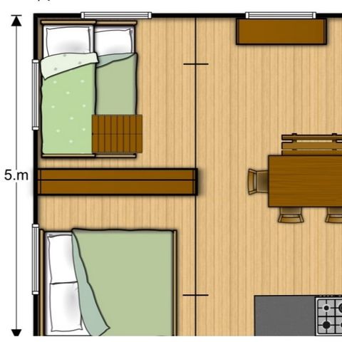 Safarizelt 5 Personen - Zelt Woody 25m² 2Zimmer OHNE SANITÄREN