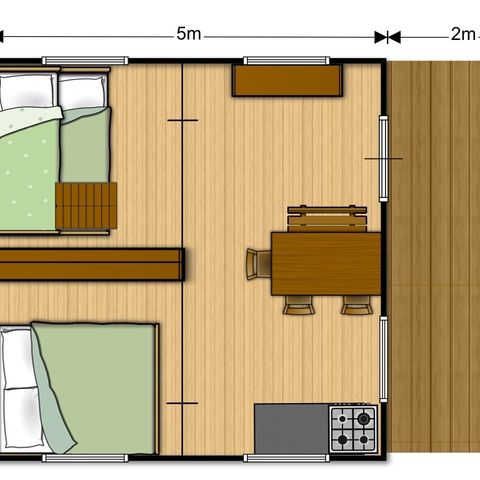Safarizelt 5 Personen - Zelt Woody 25m² 2Zimmer OHNE SANITÄREN