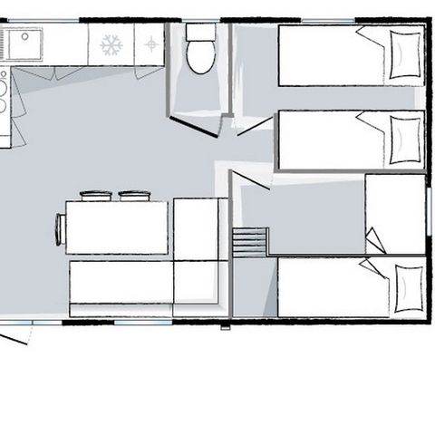 Mobilheim 6 Personen - Öko-Lodge (max. 2 Erwachsene)