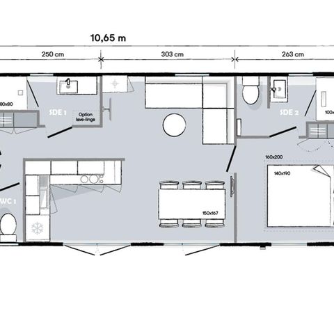 Mobilheim 6 Personen - 3 Zimmer