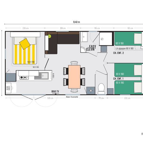 Mobilheim 6 Personen - CONFORT DUNE