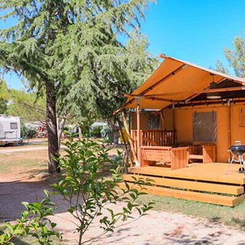 Safarizelt 6 personen - Safari Lodge Zelt | 3 Schlafz. | 6 Pers. | Erhöhte Terrasse | Klimaanlage