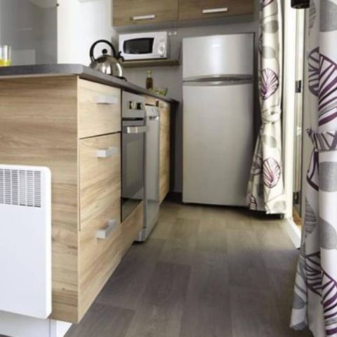 Bungalow 6 Personen - Mobilheim | Premium | 3 Zi. | 6 Pers. | Erhöhte Terrasse | Klima.