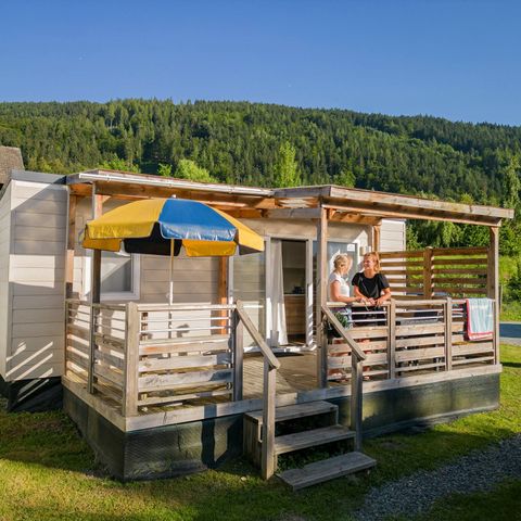 Bungalow 6 Personen - Mobilheim | Comfort | 3 Zi. | 6 Pers. | Erhöhte Terrasse | Clim.