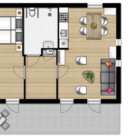 Bungalow 4 Personen - Behindertengerechtes Hafen-Apartment