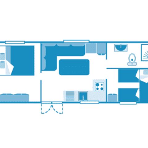 Mobilheim 5 Personen - Cottage 5p 2ch **
