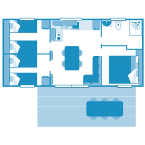 Mobilheim 6 Personen - Cottage Familie 6p 3Zi ***