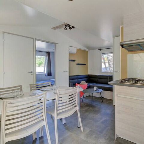 Mobilheim 4 Personen - Mobilheim | Premium | 2 Schlafz. | 4 Pers. | Terrasse Lounge | Klimaanlage | TV
