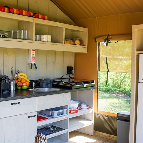 Safarizelt 6 Personen - Zelt Lodge Prestige Plus - 2 Zimmer - 1SDB - 35m²