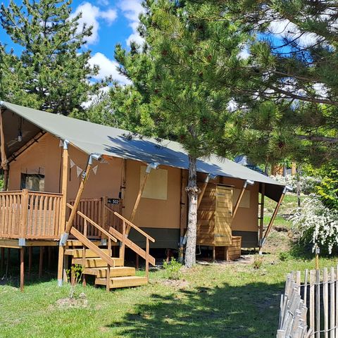 Safarizelt 6 Personen - Zelt Lodge Prestige Plus - 2 Zimmer - 1SDB - 35m²
