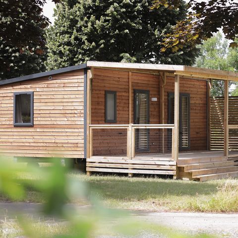 Mobilheim 4 Personen - Nest29 30,8 m²- 2 Zimmer + Überdachte Terrasse + TV