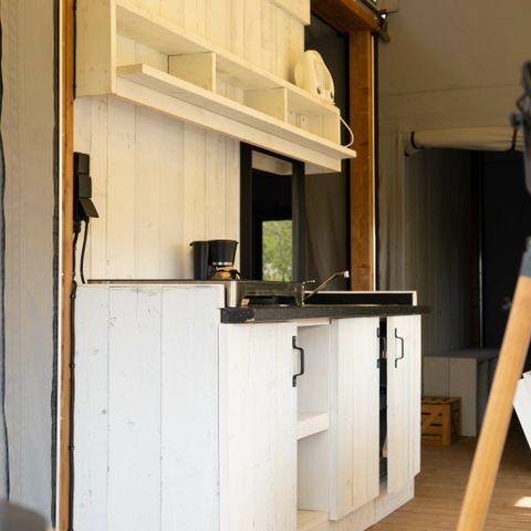 LODGE 5 Personen - Panorama mit privaten Sanitäranlagen