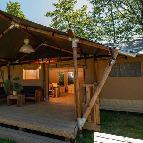 Safarizelt 8 Personen - Safarizelt mit privaten sanitären Anlagen | 8 Personen