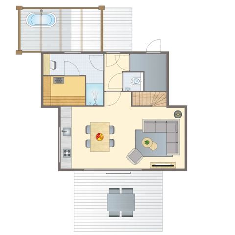 Bungalow 4 personen - 4-Personen-Wellness-Bungalow