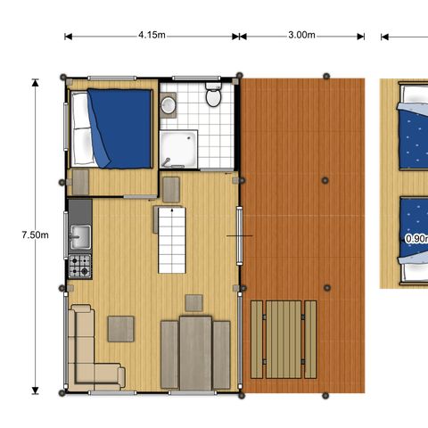 Zelt 5 Personen - Lodge-Zelt (max. 4 Erwachsene)