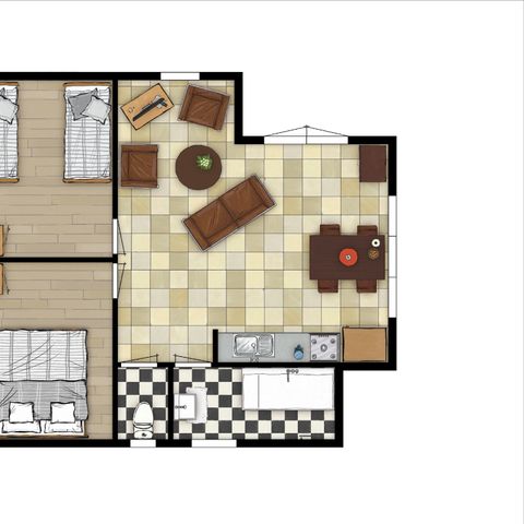 Mobilheim 4 Personen - Hütte Plus