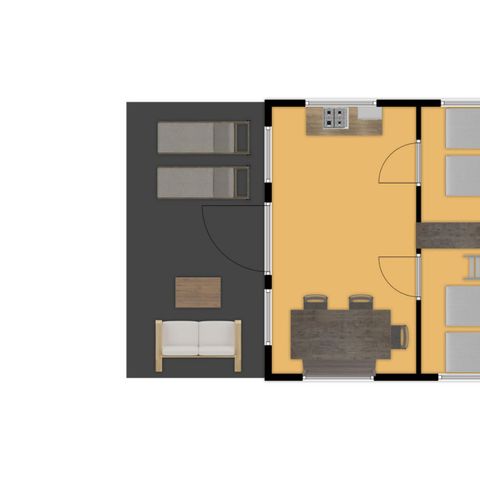 Safarizelt 5 Personen - der Reeënsprong (3+2)