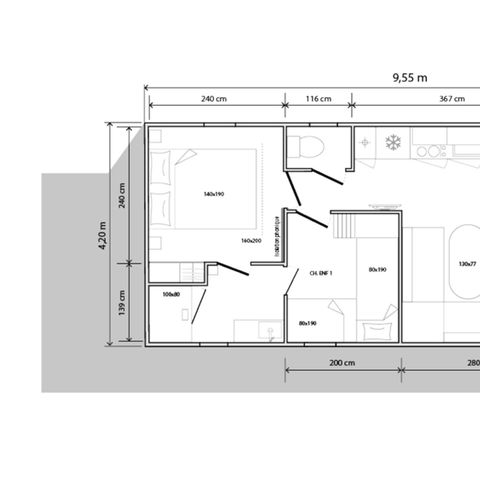 Chalet 4 Personen - 2+2 (bis 12 Jahre) Goldhafer