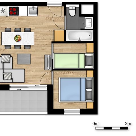 Wohnung 5 personen - Familiensuite 2 Erwachsene - 3 Kinder