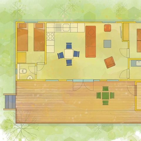 Mobilheim 4 Personen - Mobilheim/Chalet Lachs