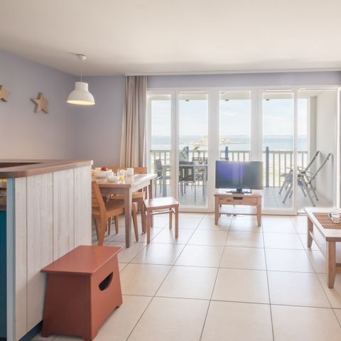 Apartement 7 Personen - - 1 Schlafzimmer + 1 Schlafnische - Terrasse oder Balkon - Freier Meerblick - Direkt am Meer