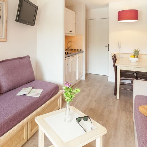 Studio 4 personen - 1 Schlafbereich - Terrasse oder Balkon - Gartenblick