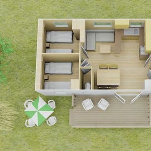 Mobilheim 8 Personen - Mobilheim | Classic | 3 Zi. | 6/8 Pers. | Nicht überdachte Hochterrasse