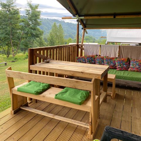 Safarizelt 6 Personen - mit eigener Sanitäreinheit