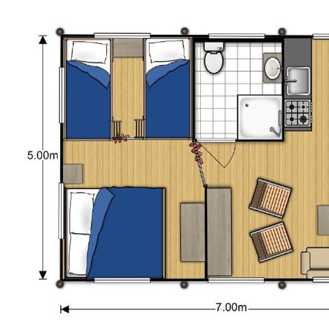 SafariZelt 5 Personen - Holz