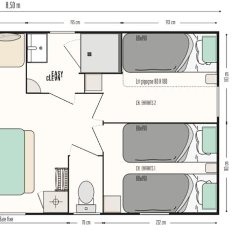 Bungalow 6 Personen - Mobilheim Riviere 3 geschlossen